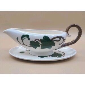 Vintage Poppytrail by Metlox Ivy Pattern Gravy Boat And Plate